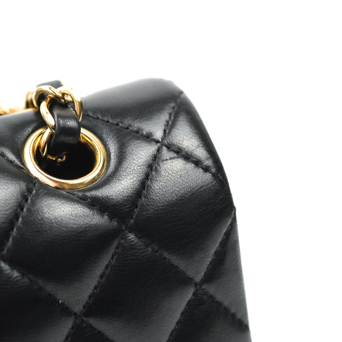 Chanel Classic M/L Medium Double Flap Bag Black Lambskin Gold Hardware