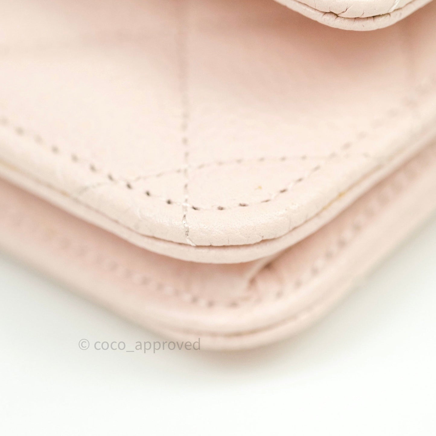 Chanel Quilted Wallet on Chain WOC Sakura Pink Caviar Silver Hardware
