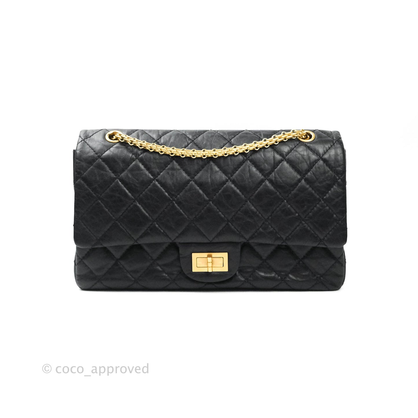 Chanel Reissue Quilted Aged Calfskin Black Aged Gold Hardware 227