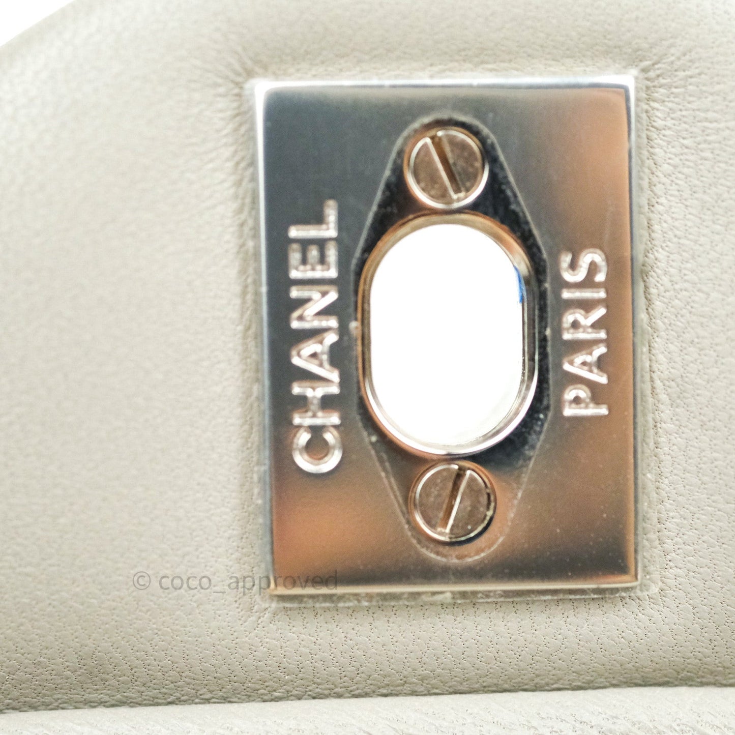 Chanel Mini Square Grey Lambskin Silver Hardware 19B