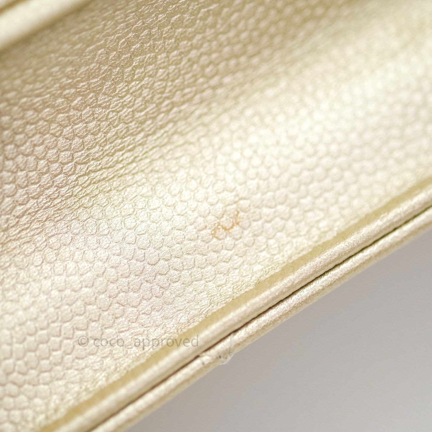 Chanel Quilted Wallet on Chain WOC Light Gold Caviar Gold Hardware