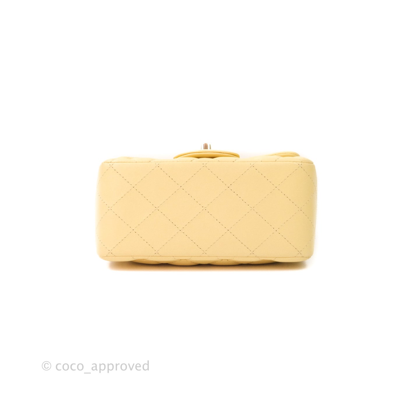 Chanel Mini Square Yellow Lambskin Gold Hardware
