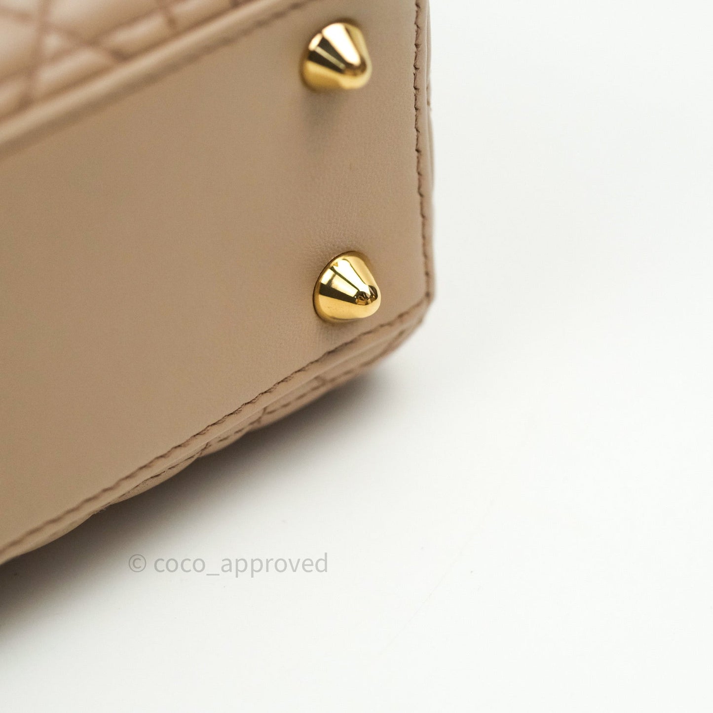 Christian Dior Lambskin My ABCDior Lady Dior Beige Gold Hardware