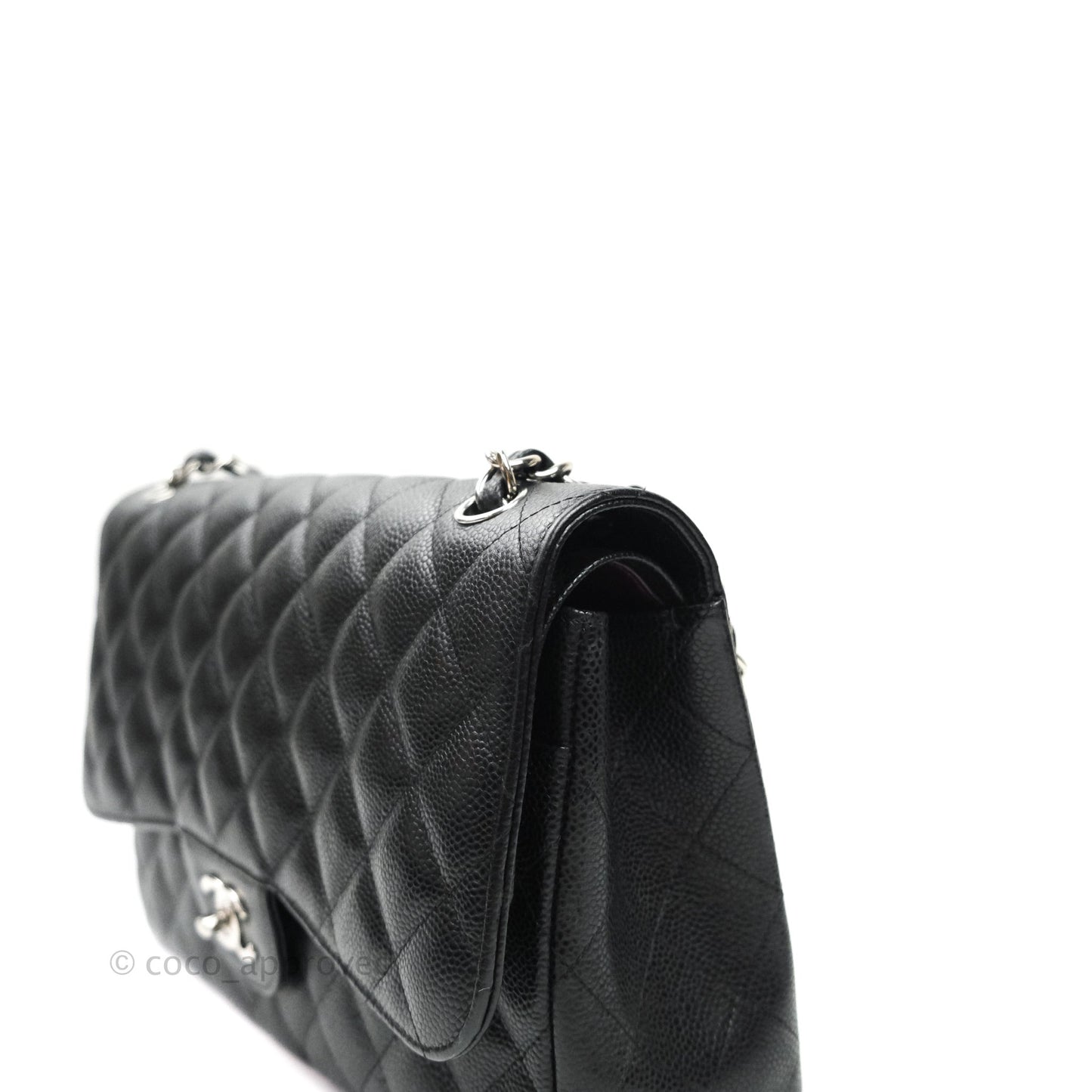 Chanel Jumbo Double Flap Black Caviar Silver Hardware⁣⁣