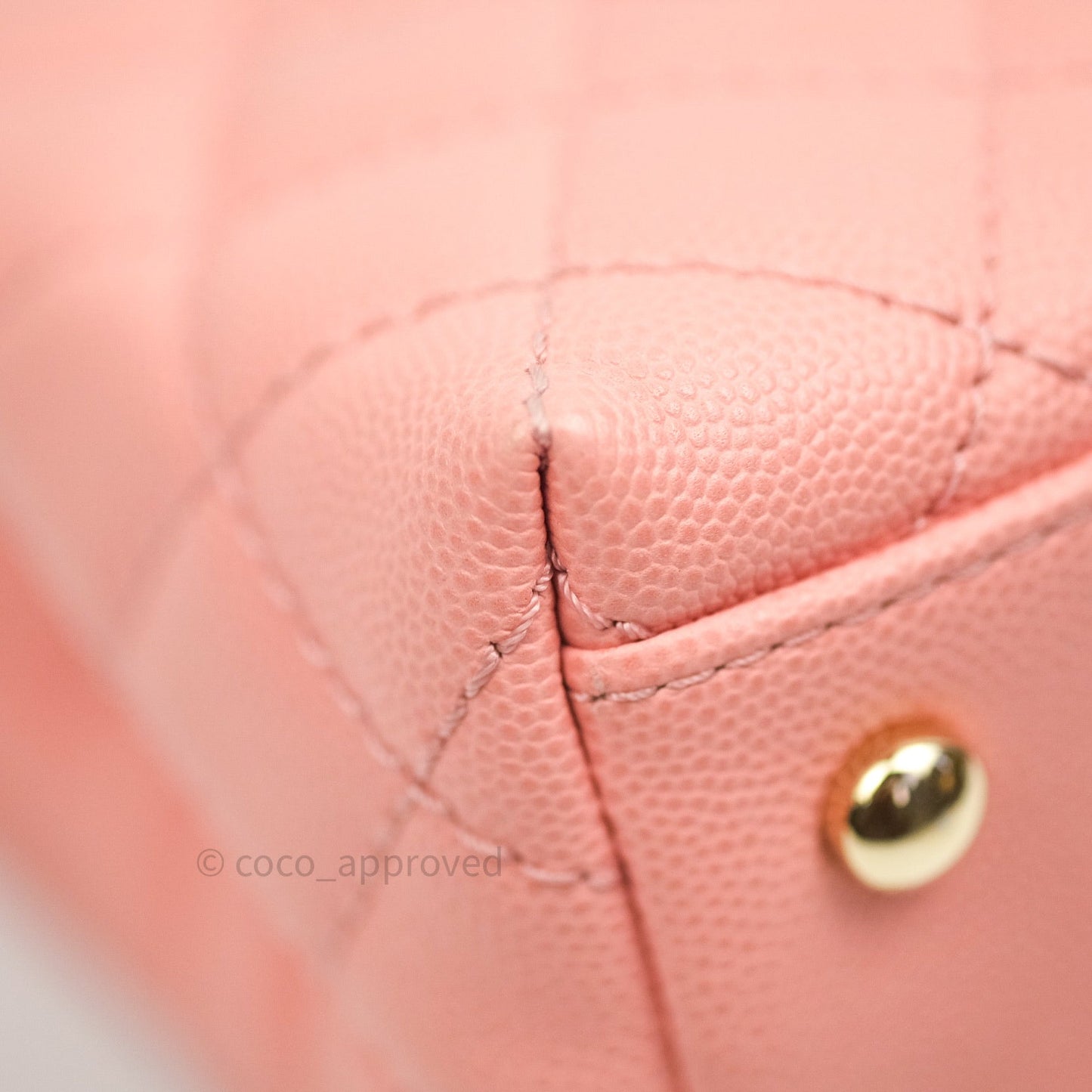 Chanel Mini Coco Handle Pink Caviar Quilted Gold Hardware