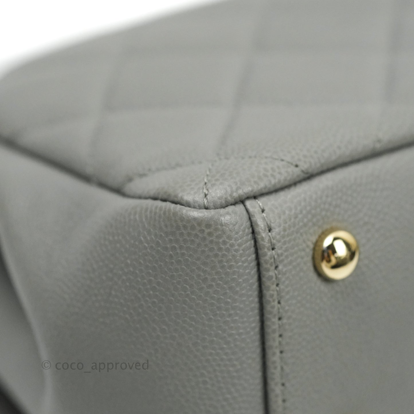 Chanel Quilted Small Business Affinity Flap Grey Caviar Light Gold Hardware