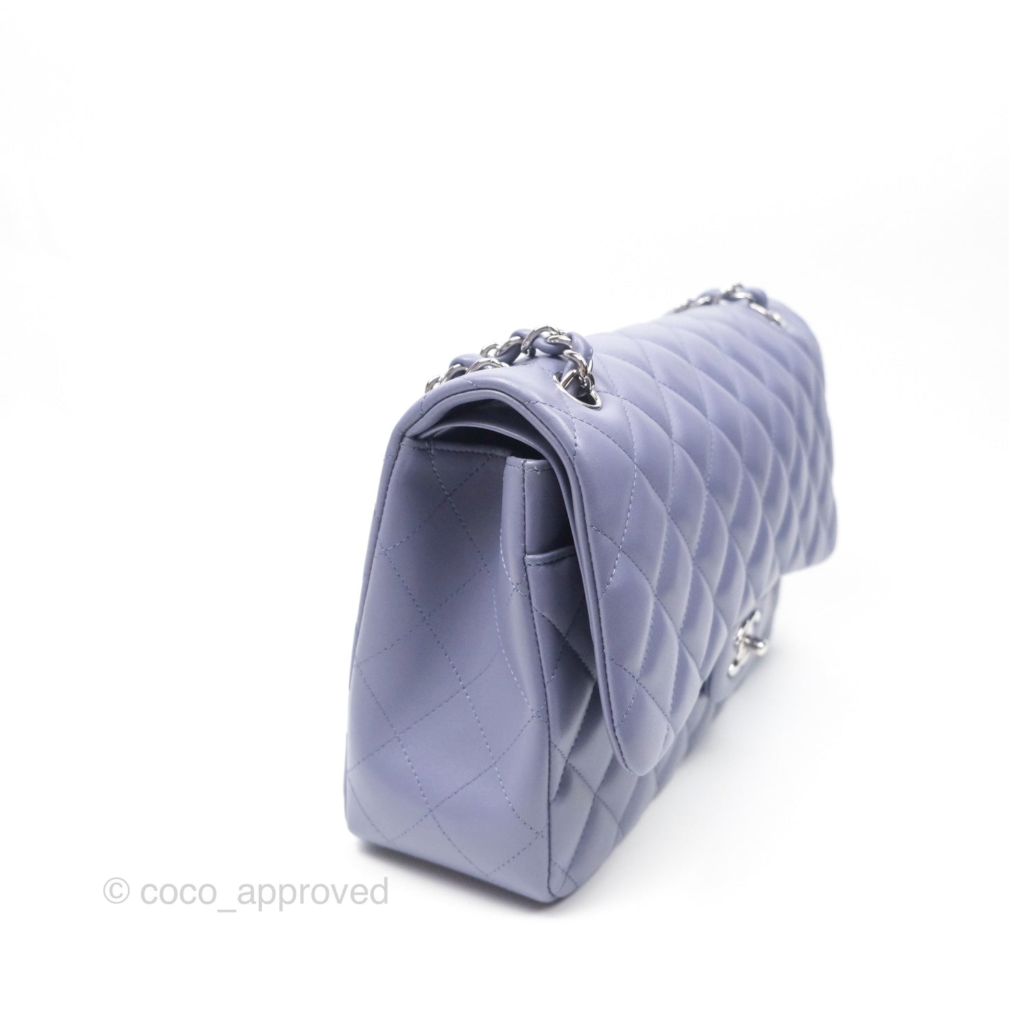 Chanel Jumbo Double Flap Lavender Blue Lambskin Silver Hardware⁣⁣