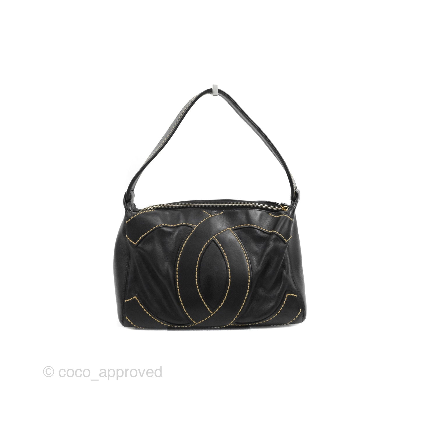 Chanel Vintage CC Shoulder Bag Black Calfskin