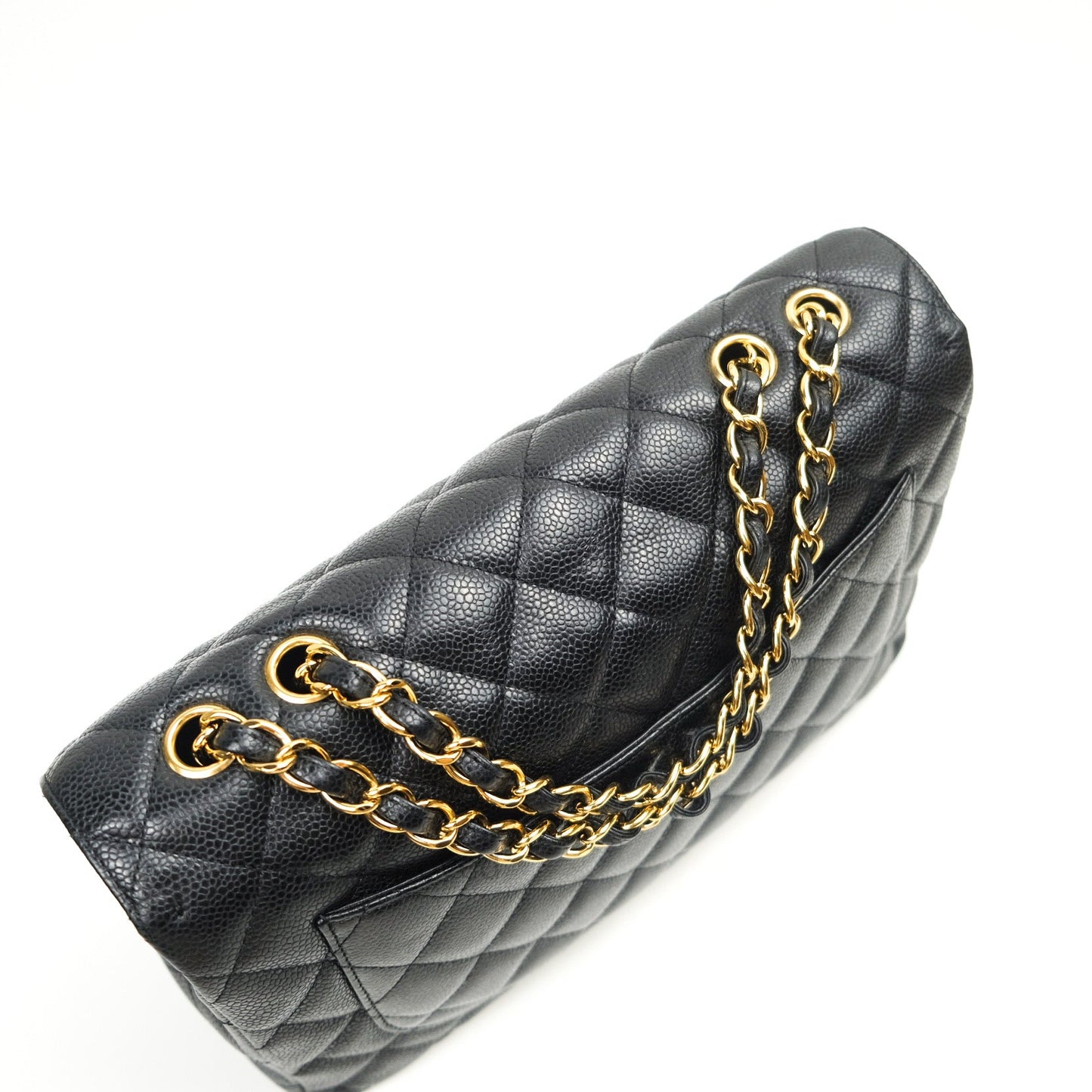 Chanel Jumbo Single Flap Black Caviar Gold Hardware⁣⁣