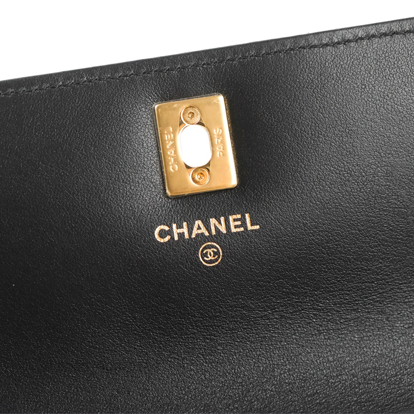 Chanel WOC Bag Charm Black Caviar Gold Hardware