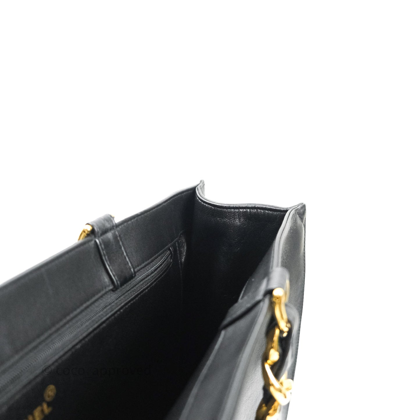 Chanel Vintage CC Chunky Chain Calfskin XL Tote 24K Gold Hardware