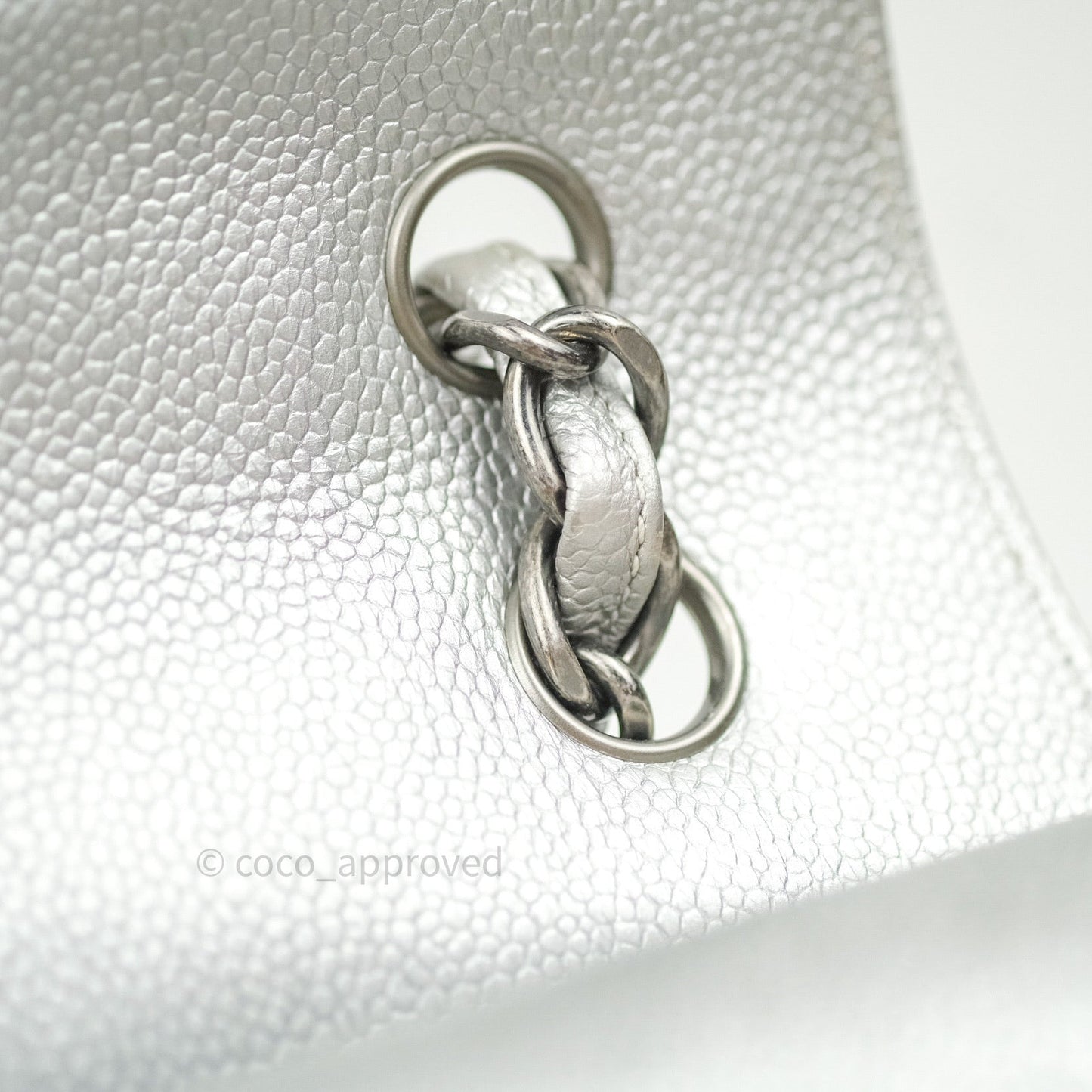 Chanel Jumbo Double Flap Silver Caviar Ruthenium Hardware⁣⁣