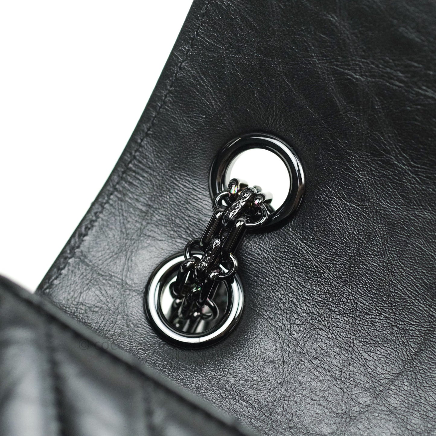 Chanel Mini Reissue 224 So Black Chevron Calfskin Black Hardware