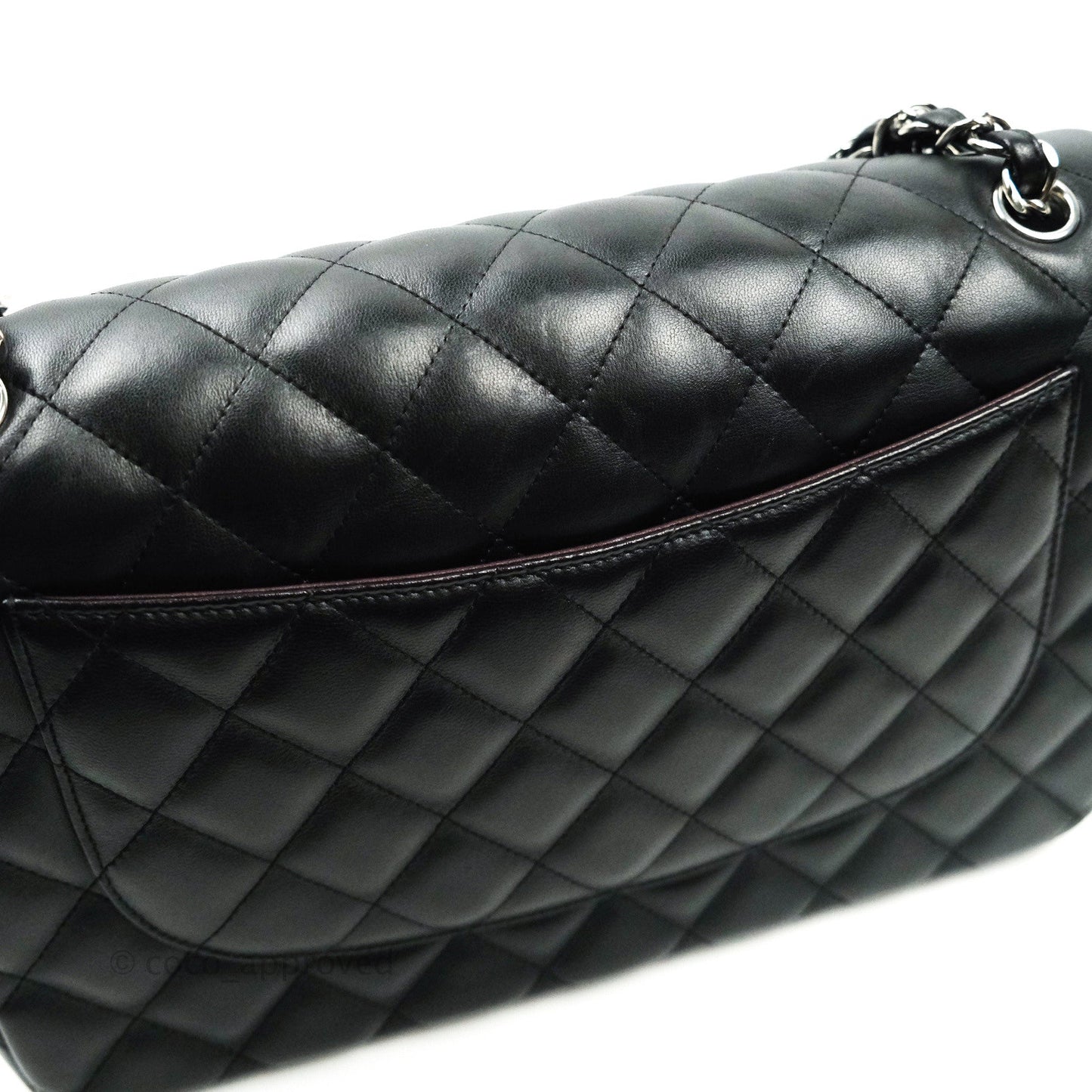 Chanel Classic Jumbo Double Flap Black Lambskin Silver Hardware⁣⁣