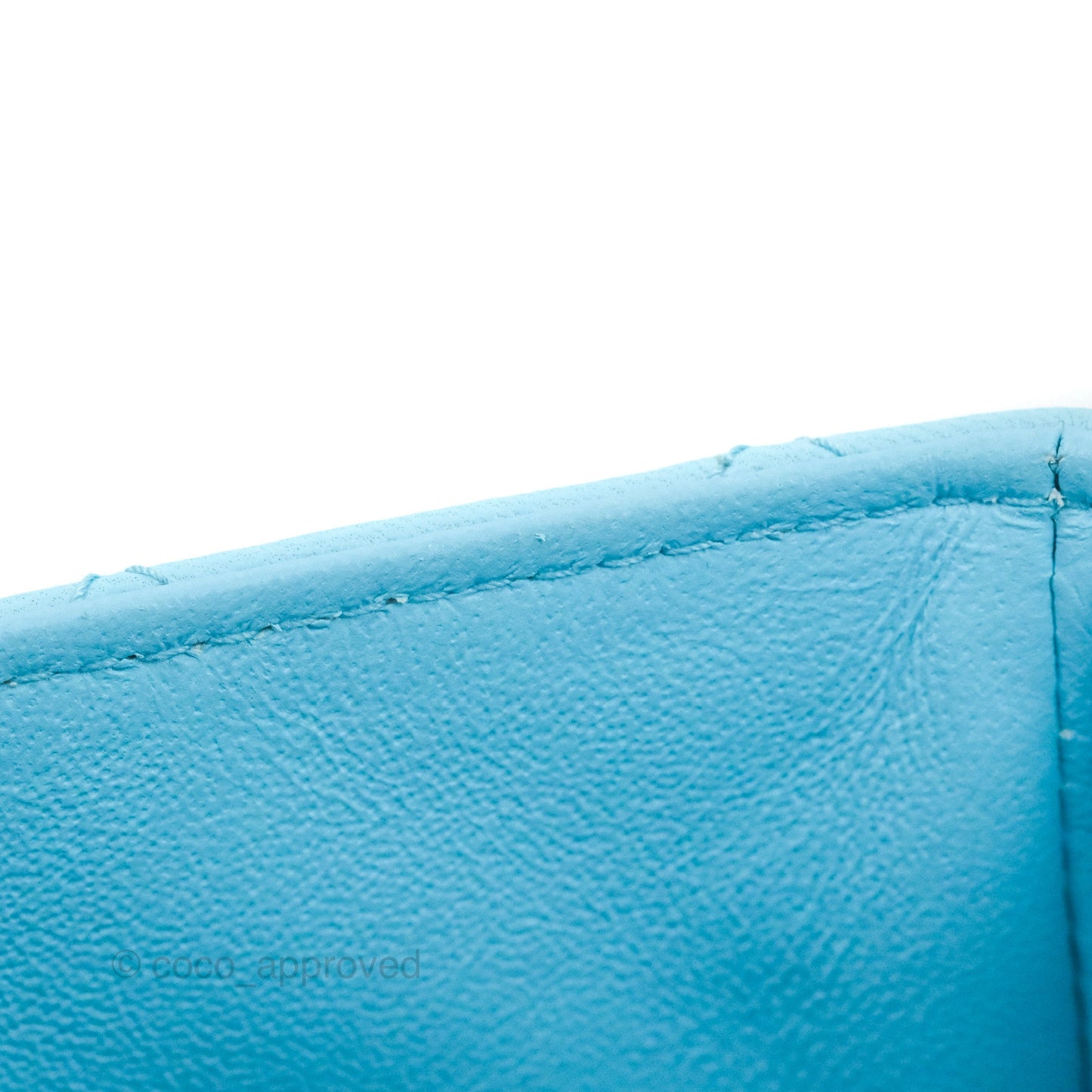 Chanel Quilted Mini Rectangular Flap Light Blue Lambskin Silver Hardware