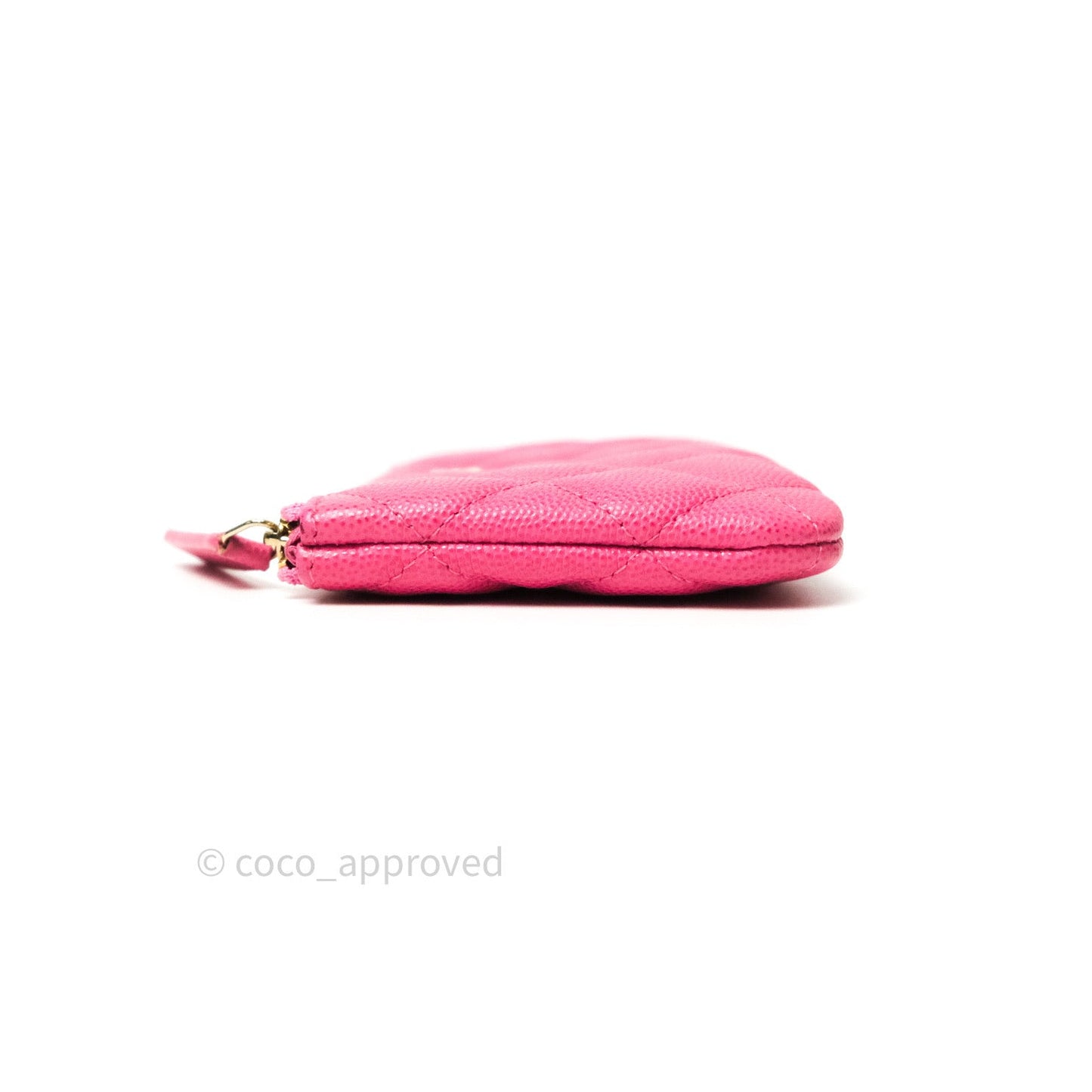 Chanel Quilted Mini O Case Pink Caviar Gold Hardware