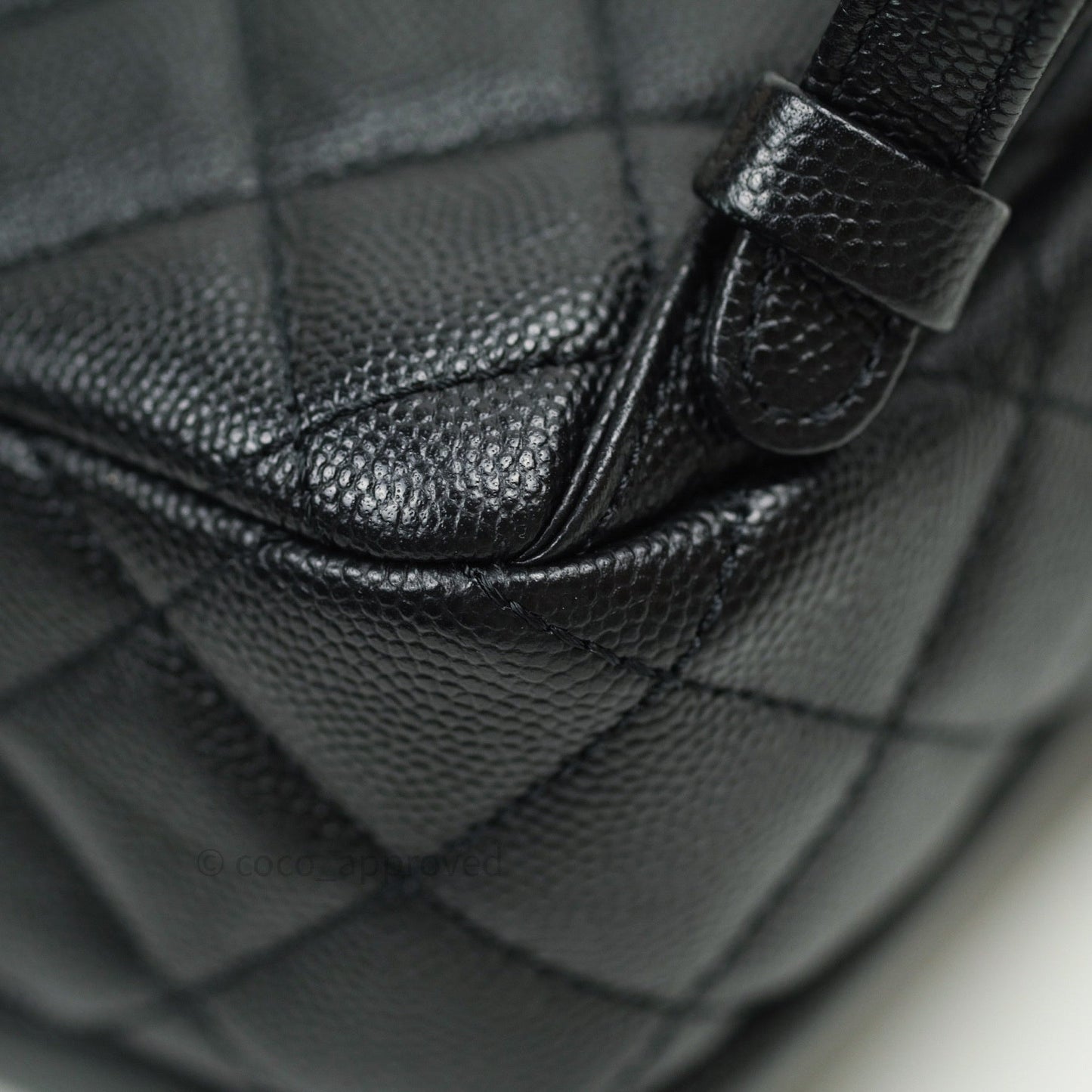 Chanel Quilted Small CC Day Backpack Black Caviar Light Gold Hardware