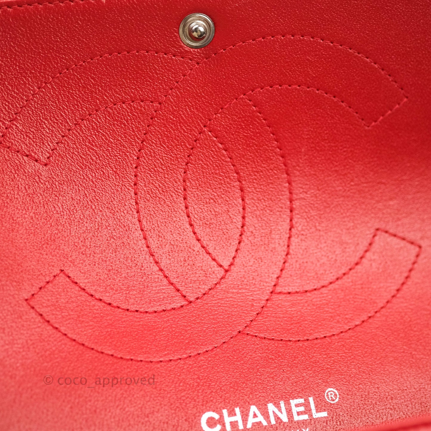 Chanel Jumbo Double Flap Red Lambskin Silver Hardware⁣⁣
