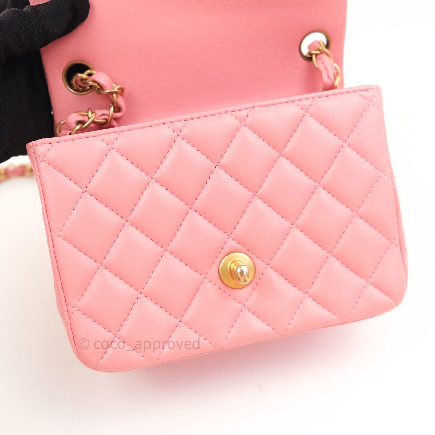 Chanel Mini Square Pink Lambskin Gold Hardware