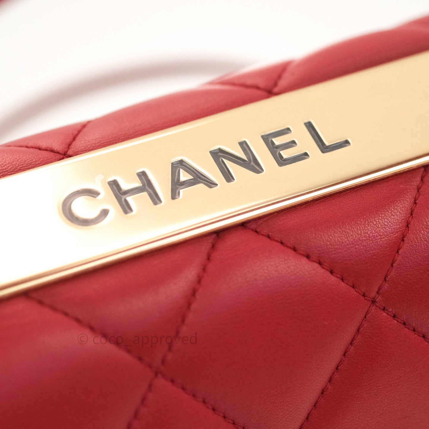 Chanel Quilted Small Trendy CC Flap Bag Red Lambskin Gold Hardware