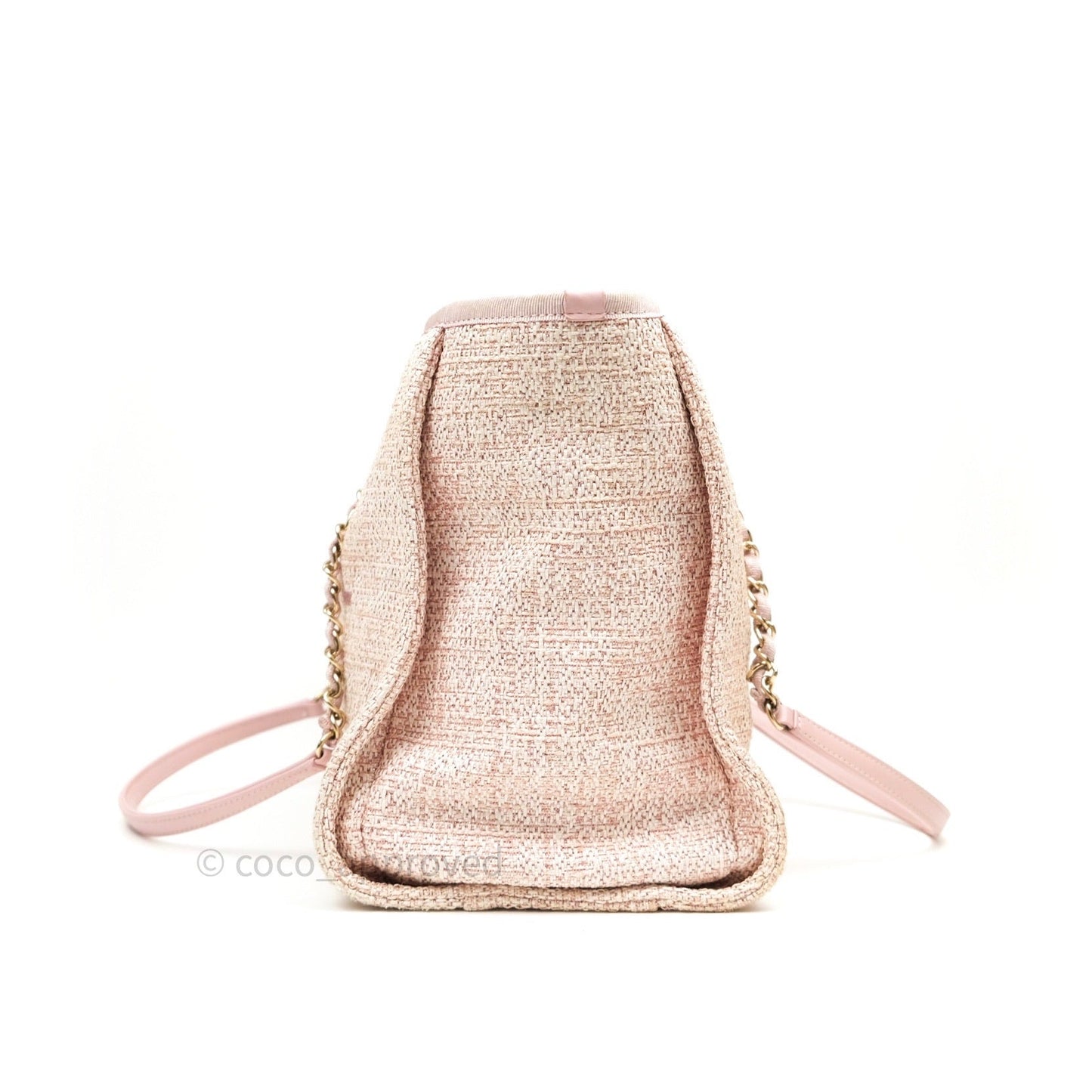 Chanel Canvas Deauville Medium Tote Pink Glittering 19C