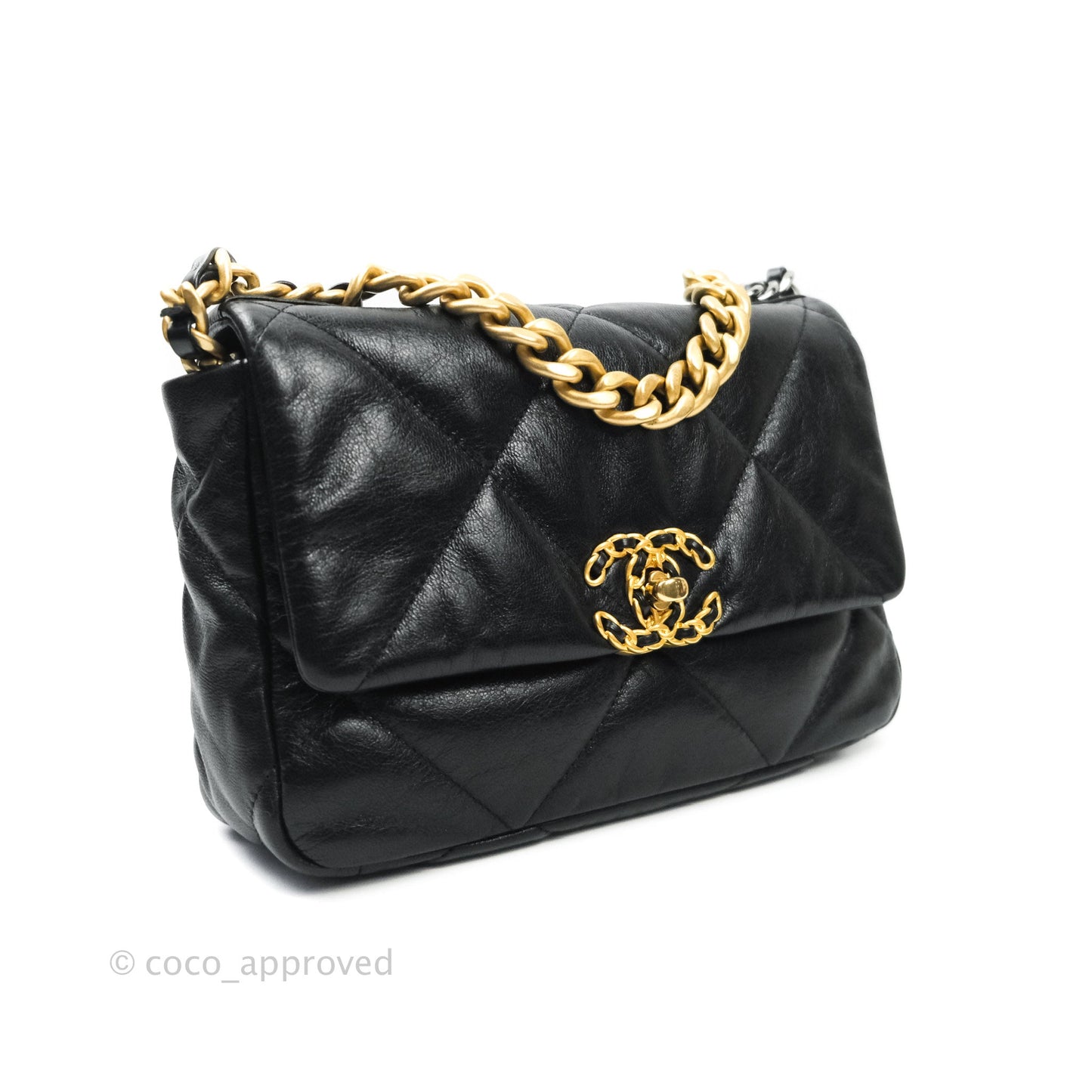 Chanel 19 Small Black Goatskin Mixed Hardware