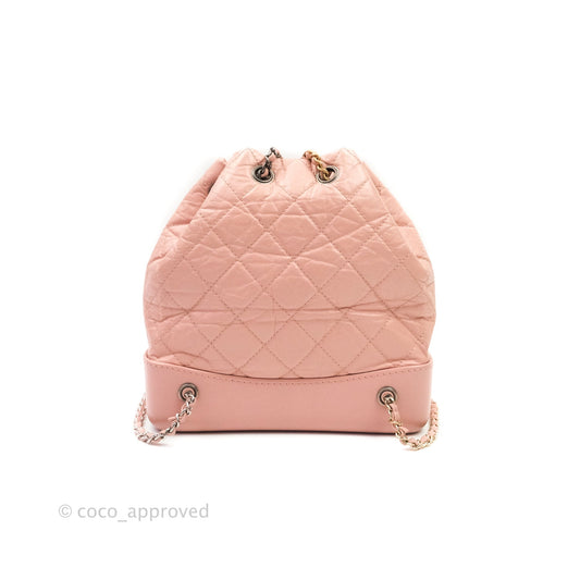 Chanel Gabrielle Backpack Pink Aged Calfskin Small Mixed Hardware
