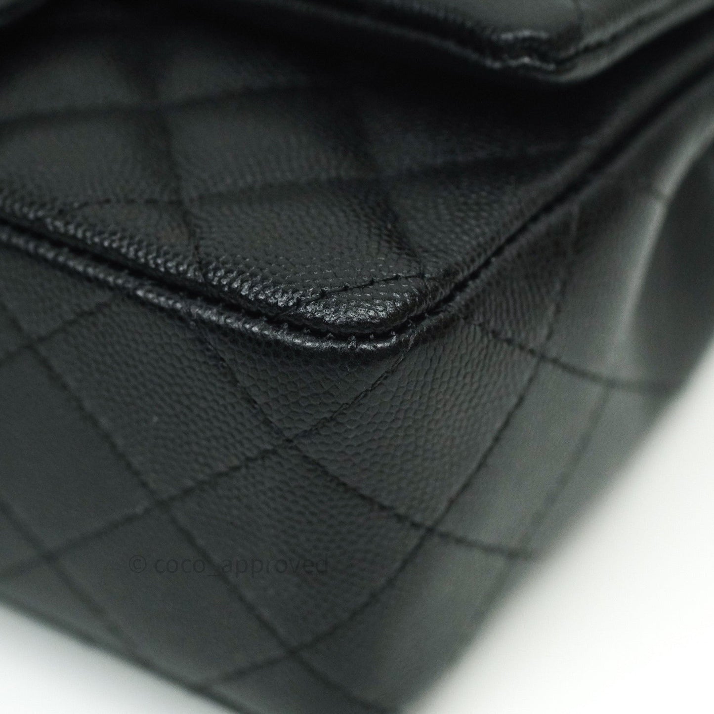 Chanel Quilted Mini Rectangular Black Caviar Gold Hardware 18B