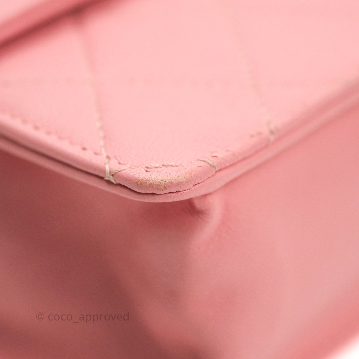 Chanel Large Quilted Lambskin Pearl Chain Flap Bag Pink Aged Gold Hardware