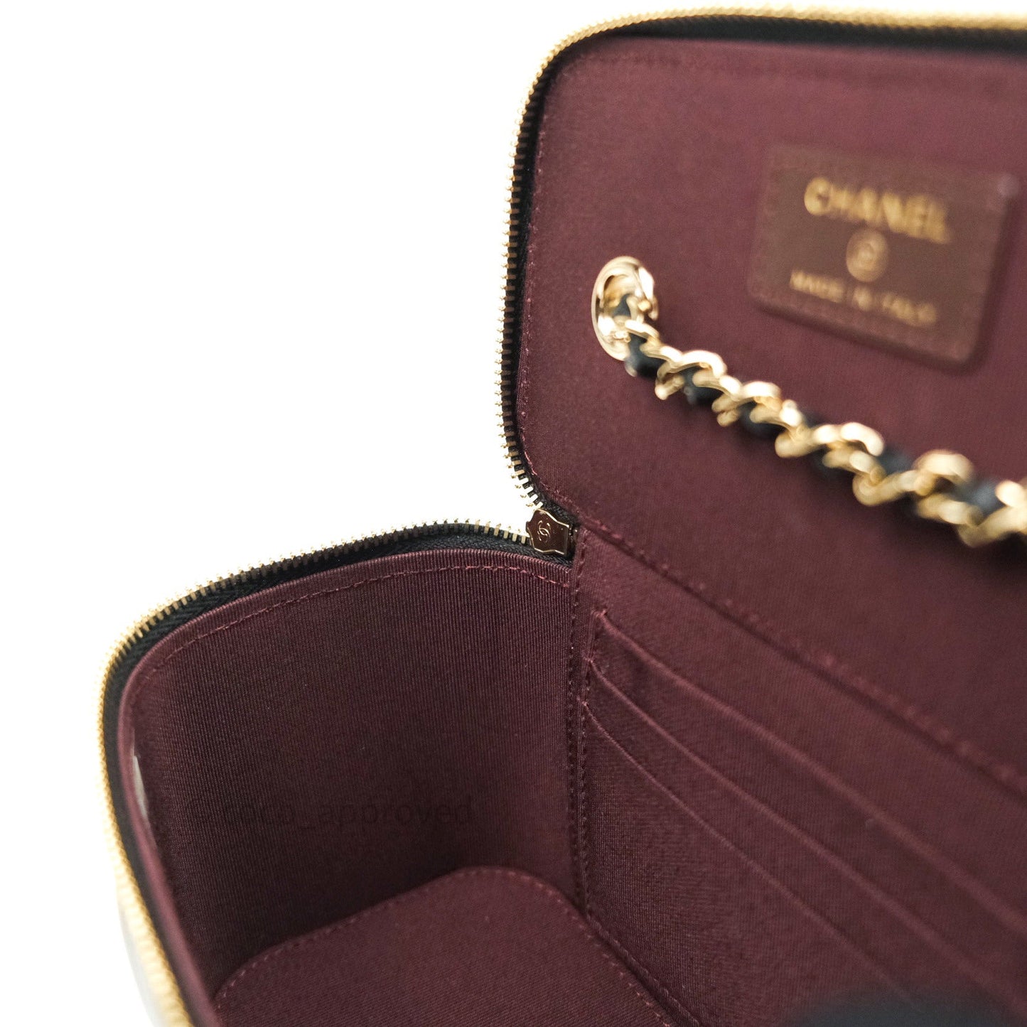 Chanel Vanity Rectangular Classic Black Lambskin Gold Hardware
