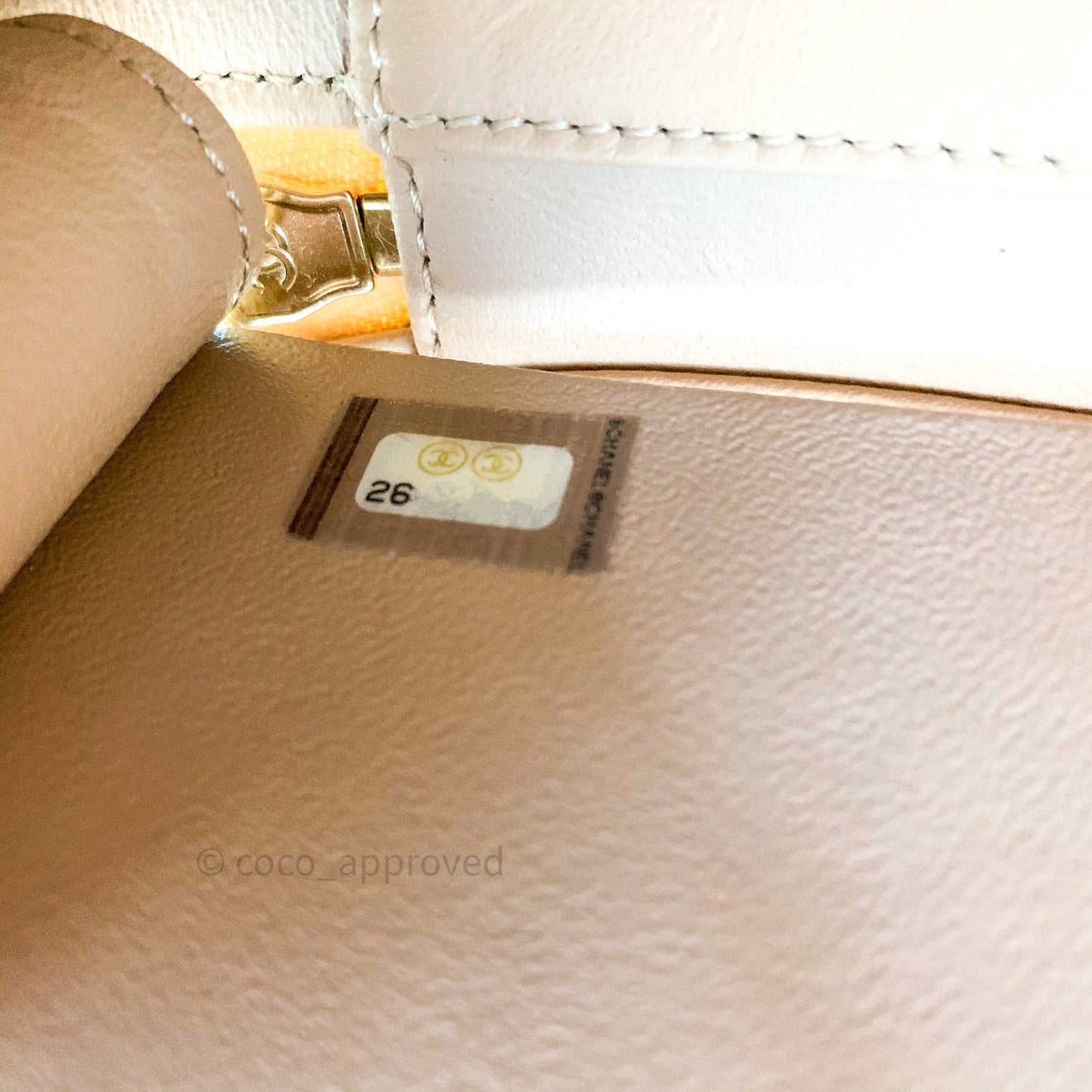 Chanel Quilted Small CC Filigree Vanity Case Beige Beige Caviar