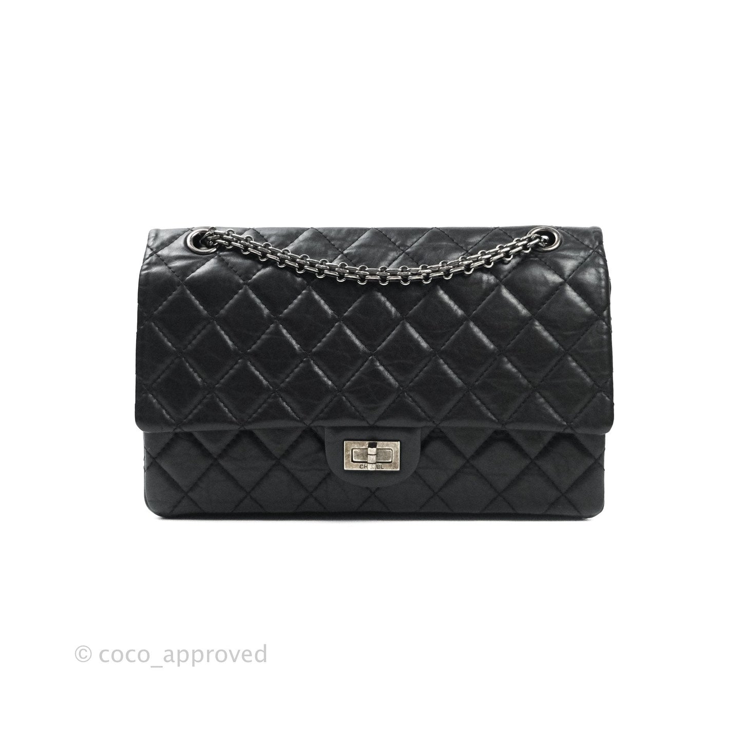 Chanel Reissue Quilted Aged Calfskin Black Ruthenium Hardware 226