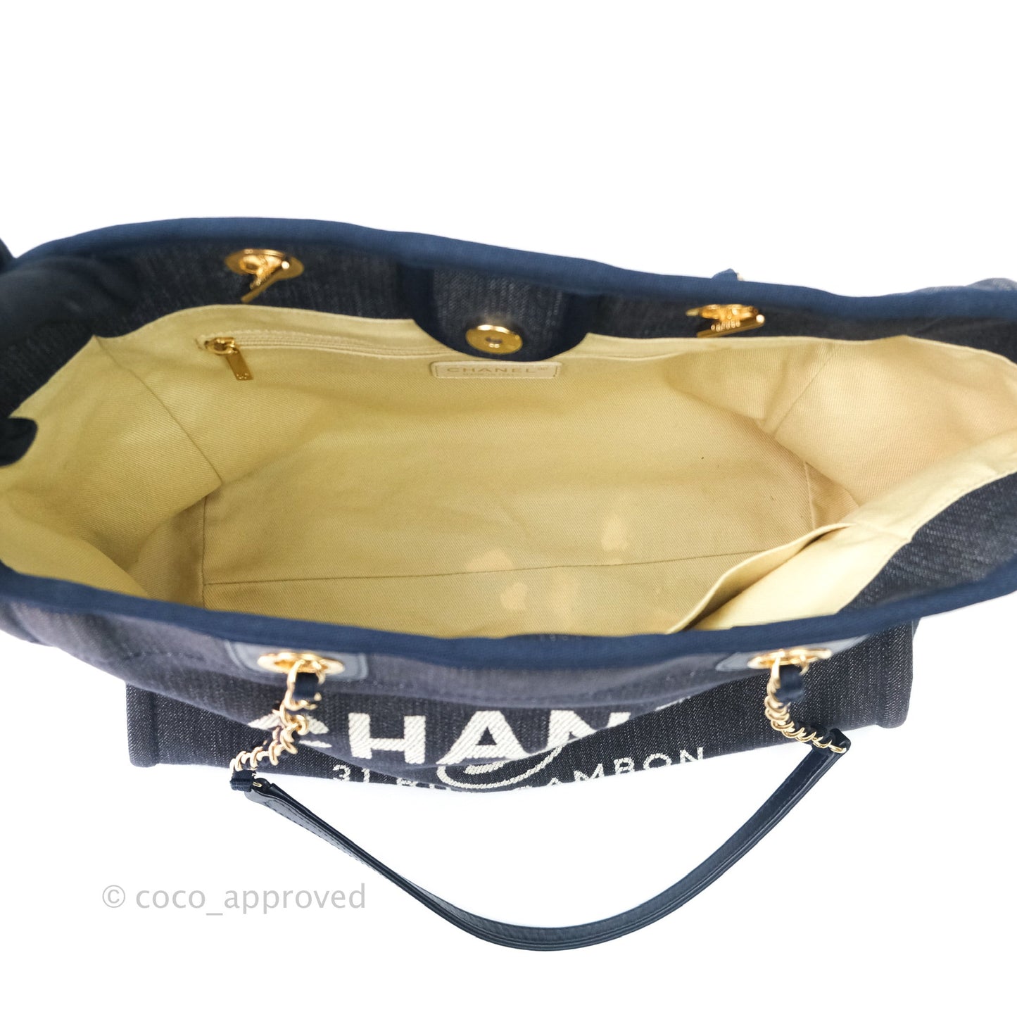 Chanel Denim Deauville Medium Tote Navy