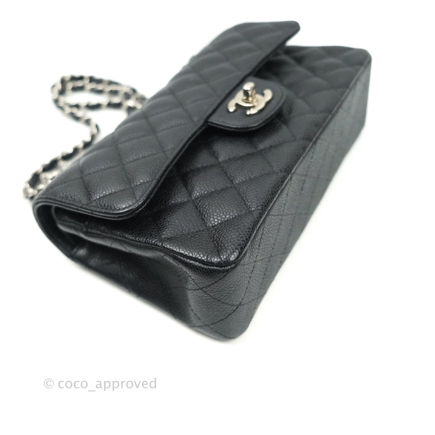 Chanel Classic Small S/M Flap Black Caviar Silver Hardware