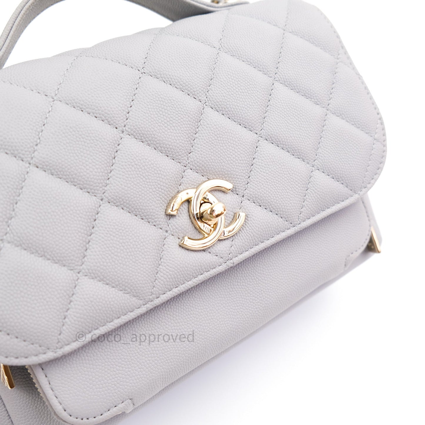 Chanel Quilted Medium Business Affinity Flap Grey Caviar Light Gold Hardware