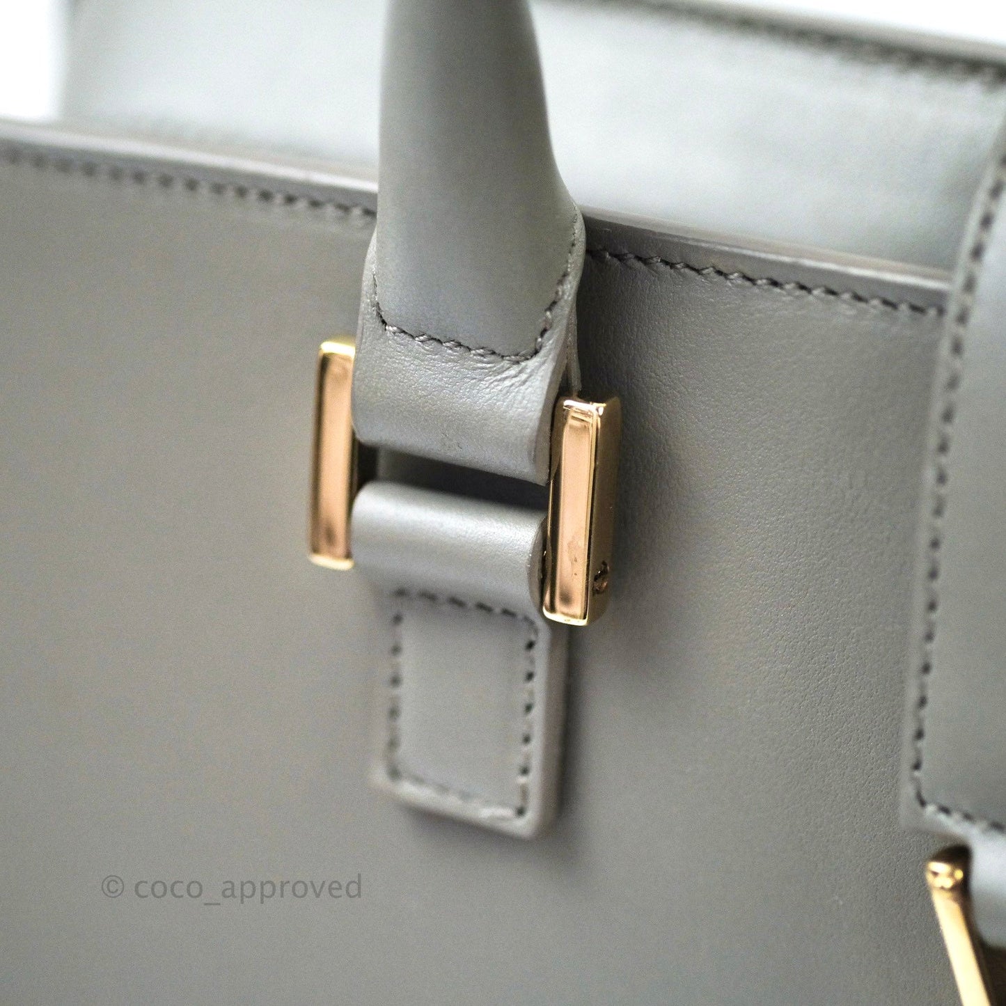 Saint Laurent Calfskin Monogram Cabas Fog