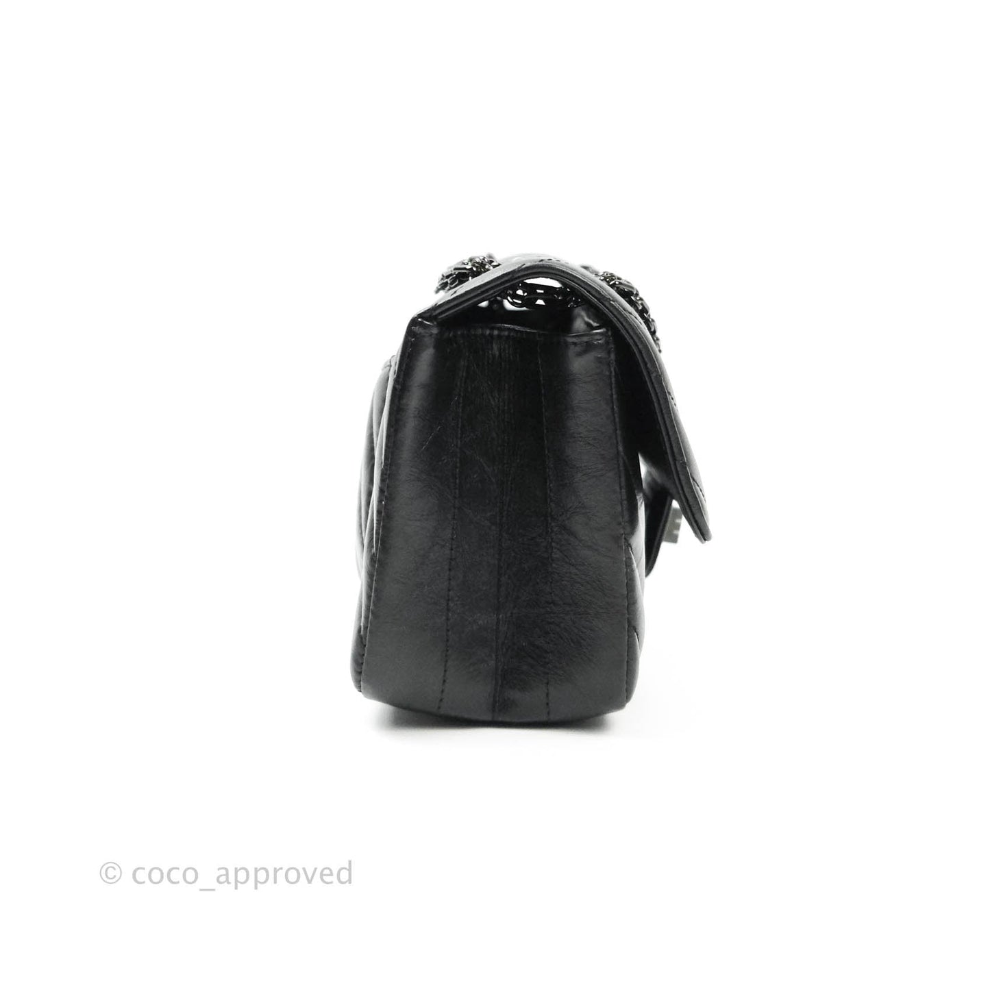 Chanel Mini Reissue 224 So Black Chevron Calfskin Black Hardware