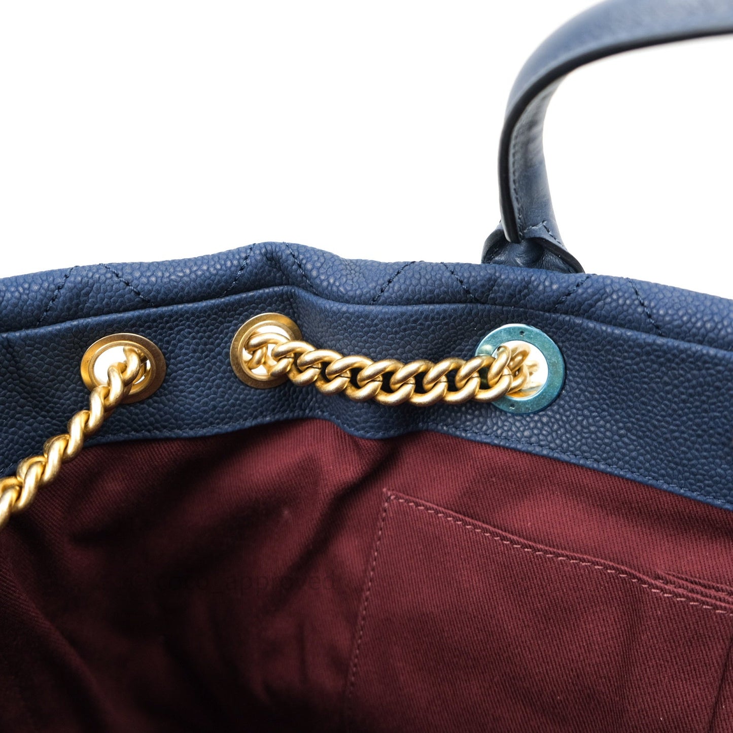 Chanel Iridescent Caviar Quilted Globe Trotter Shopping Tote Blue