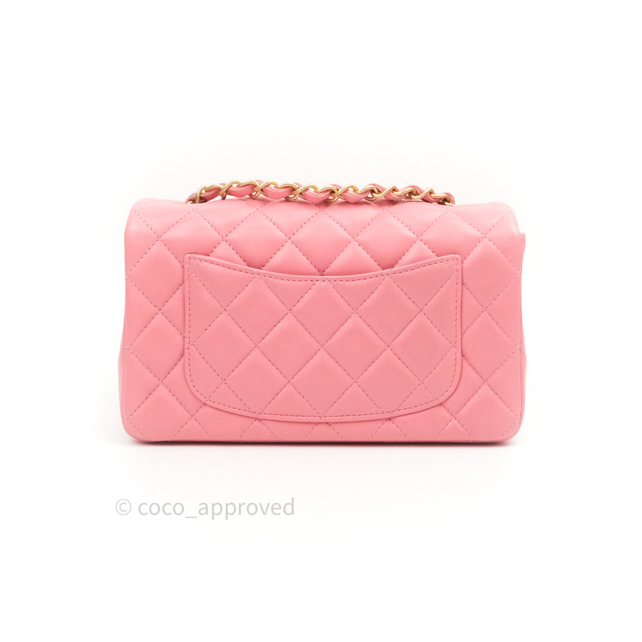 Chanel Quilted Mini Rectangular Pink Lambskin Gold Hardware