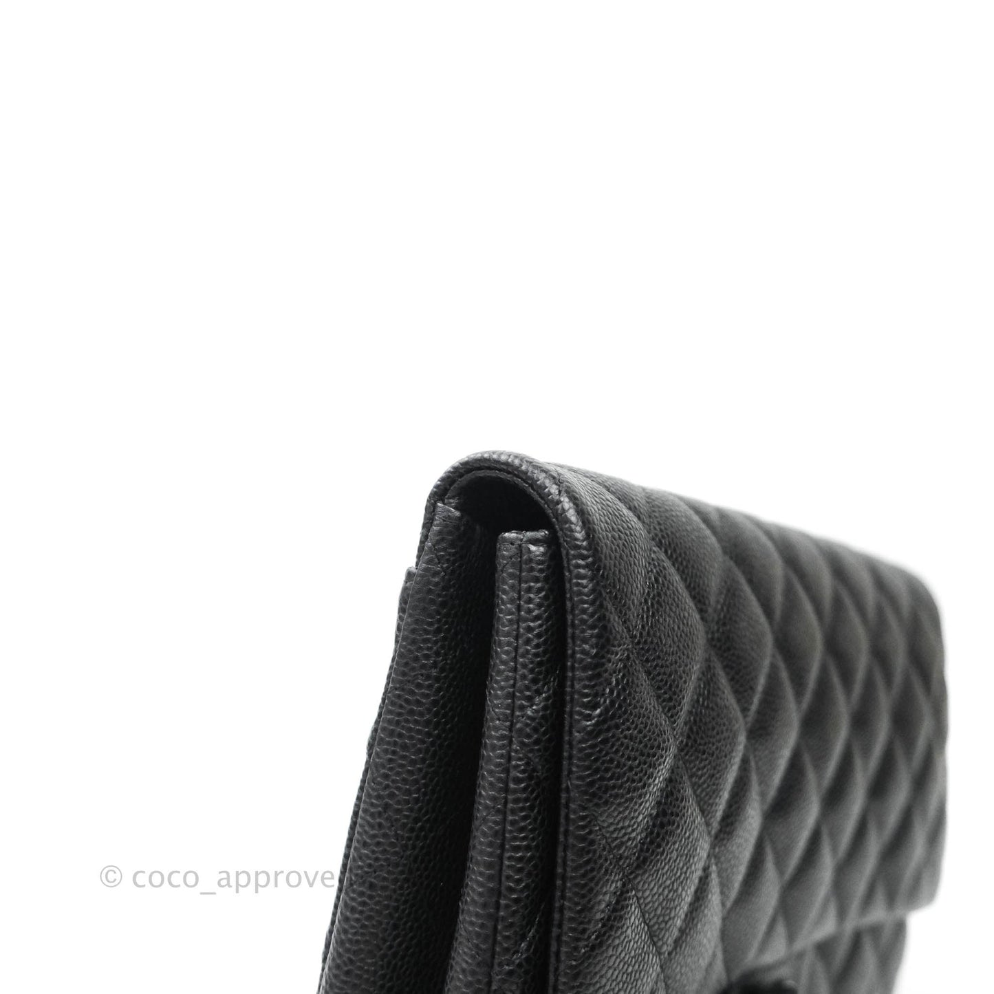 Chanel Quilted Clutch with Chain Black Caviar Silver Hardware