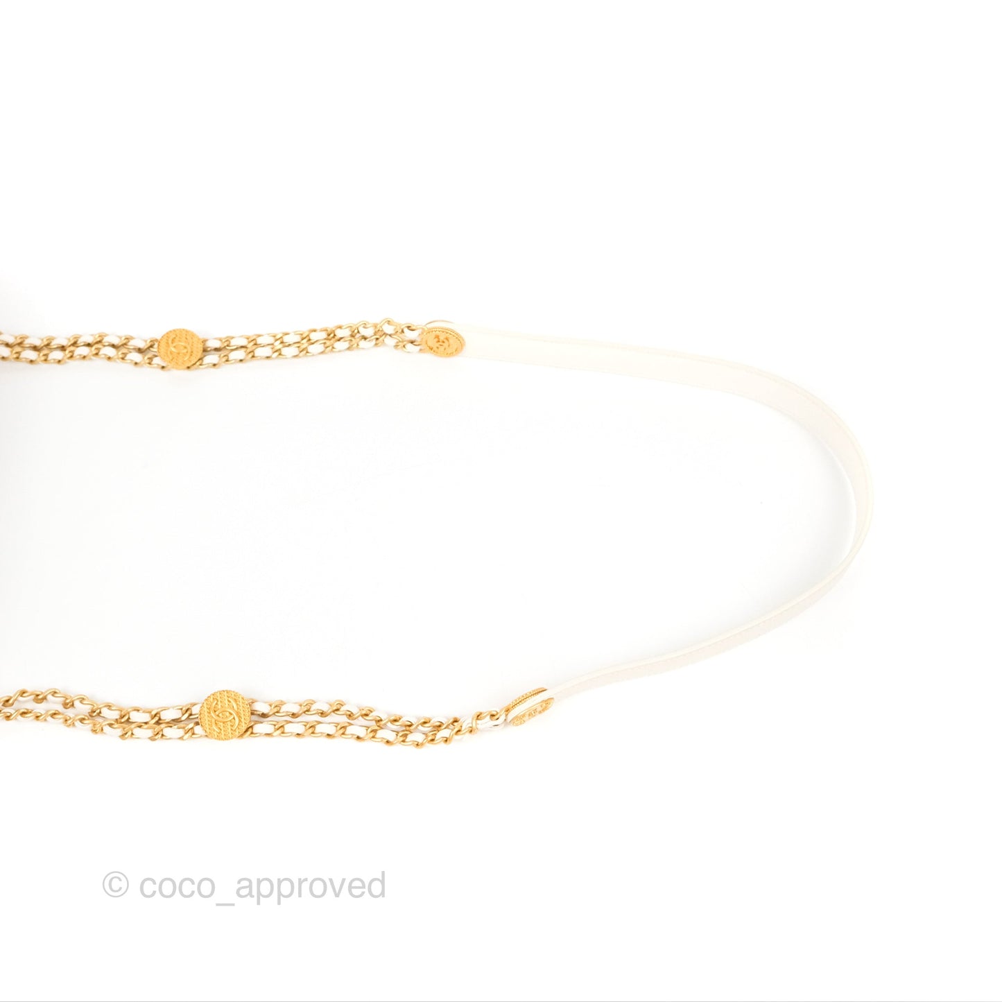 Chanel Mini Flap with Coin Charm White Caviar Aged Gold Hardware 22A