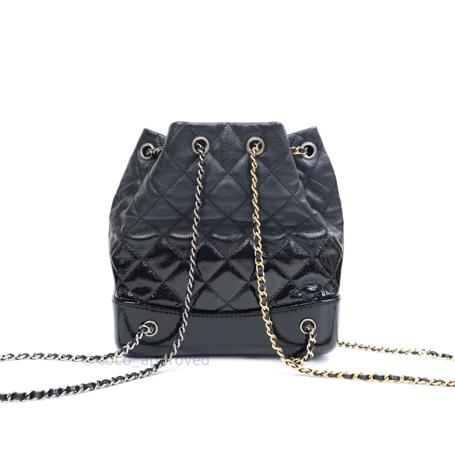 Chanel Gabrielle Backpack Black Goatskin Ombre Small Black