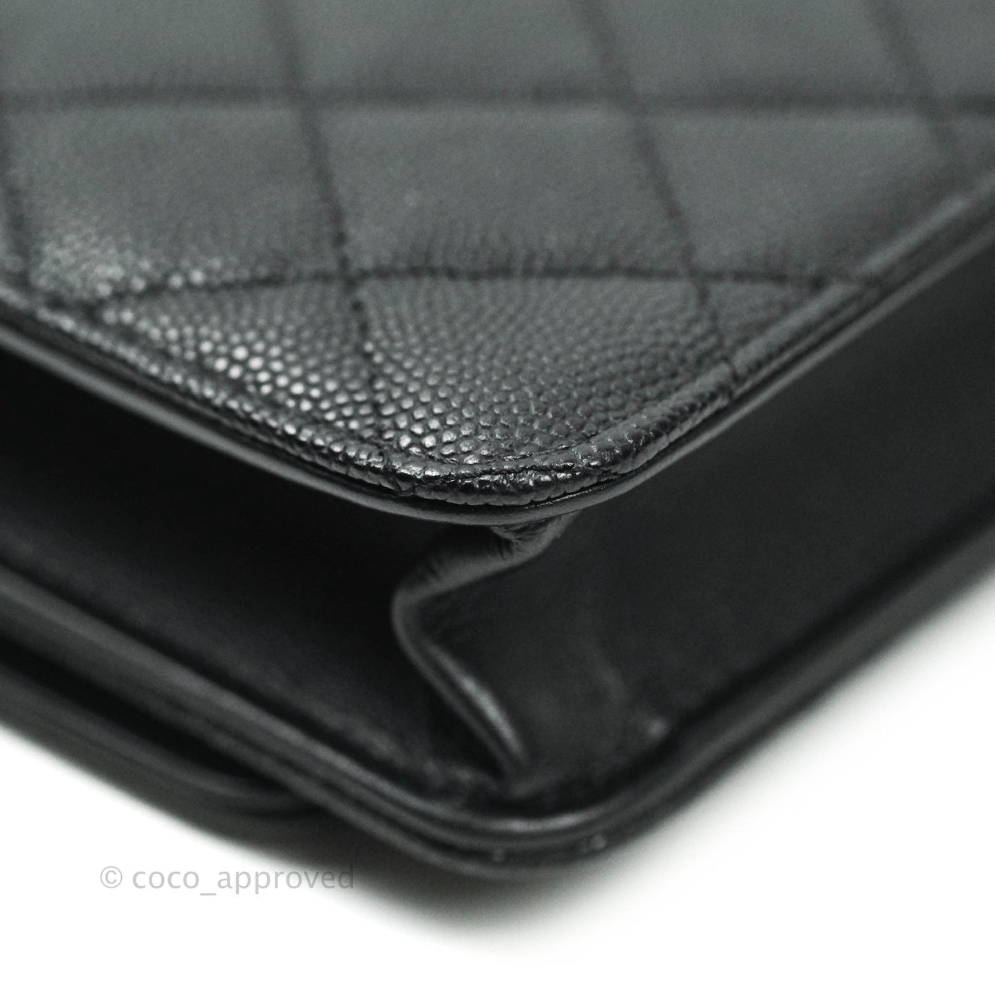 Chanel Filigree Wallet on Chain WOC Black Caviar Gold Hardware