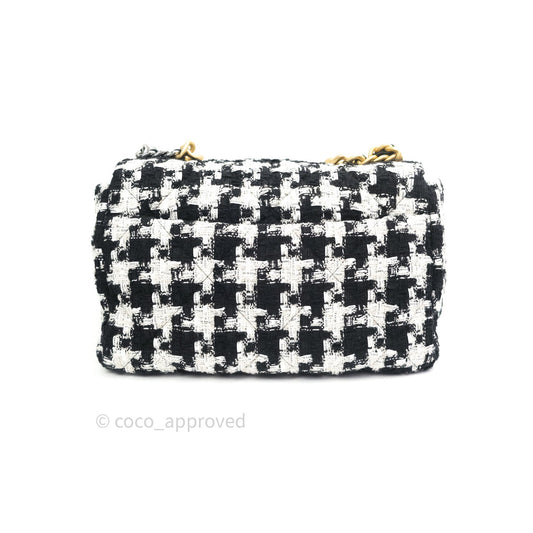 Chanel 19 Medium Tweed White Ribbon Mixed Hardware