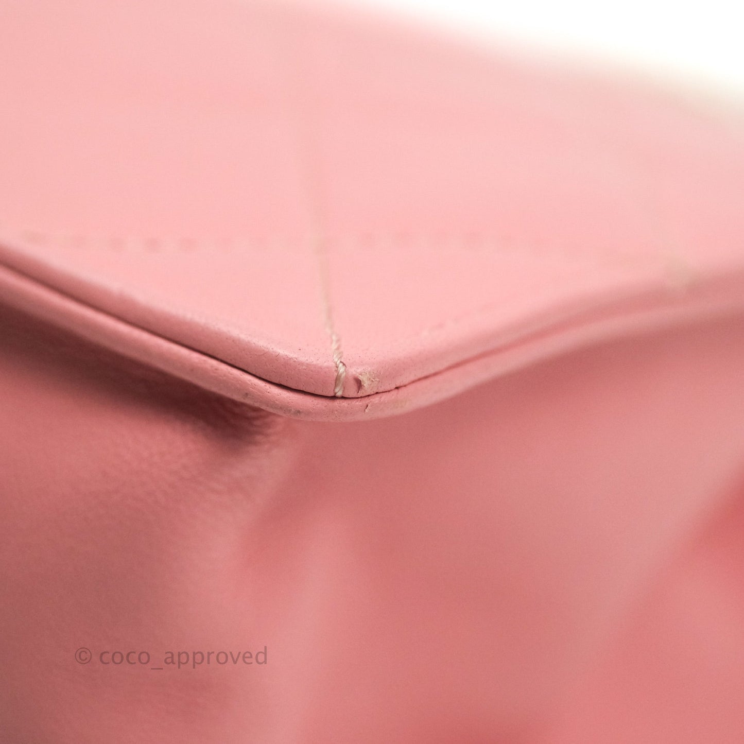 Chanel Large Quilted Lambskin Pearl Chain Flap Bag Pink Aged Gold Hardware