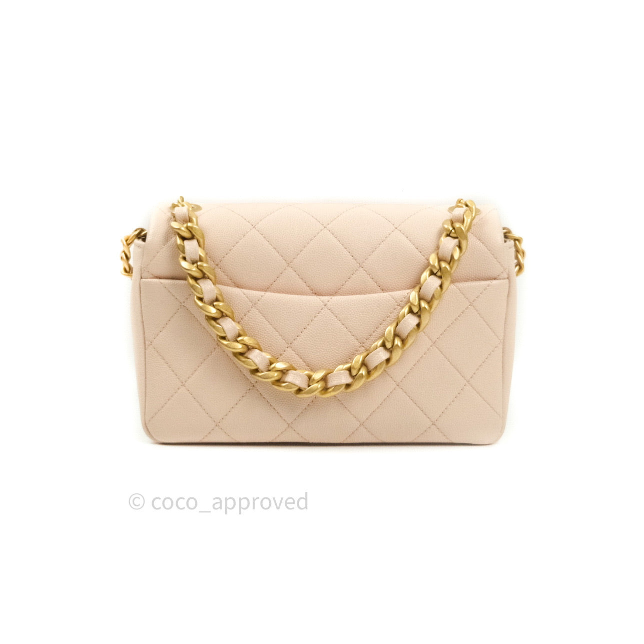 Chanel 2 Way Shoulder Bag Rose Pink Caviar Gold Hardware