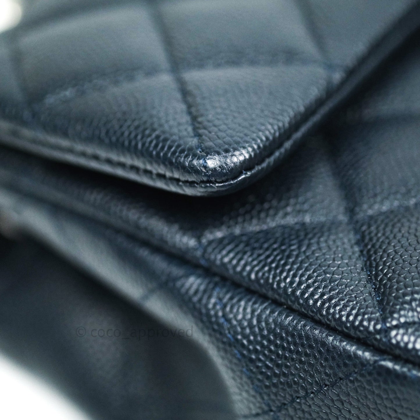 Chanel Quilted Mini Rectangular Navy Caviar Silver Hardware