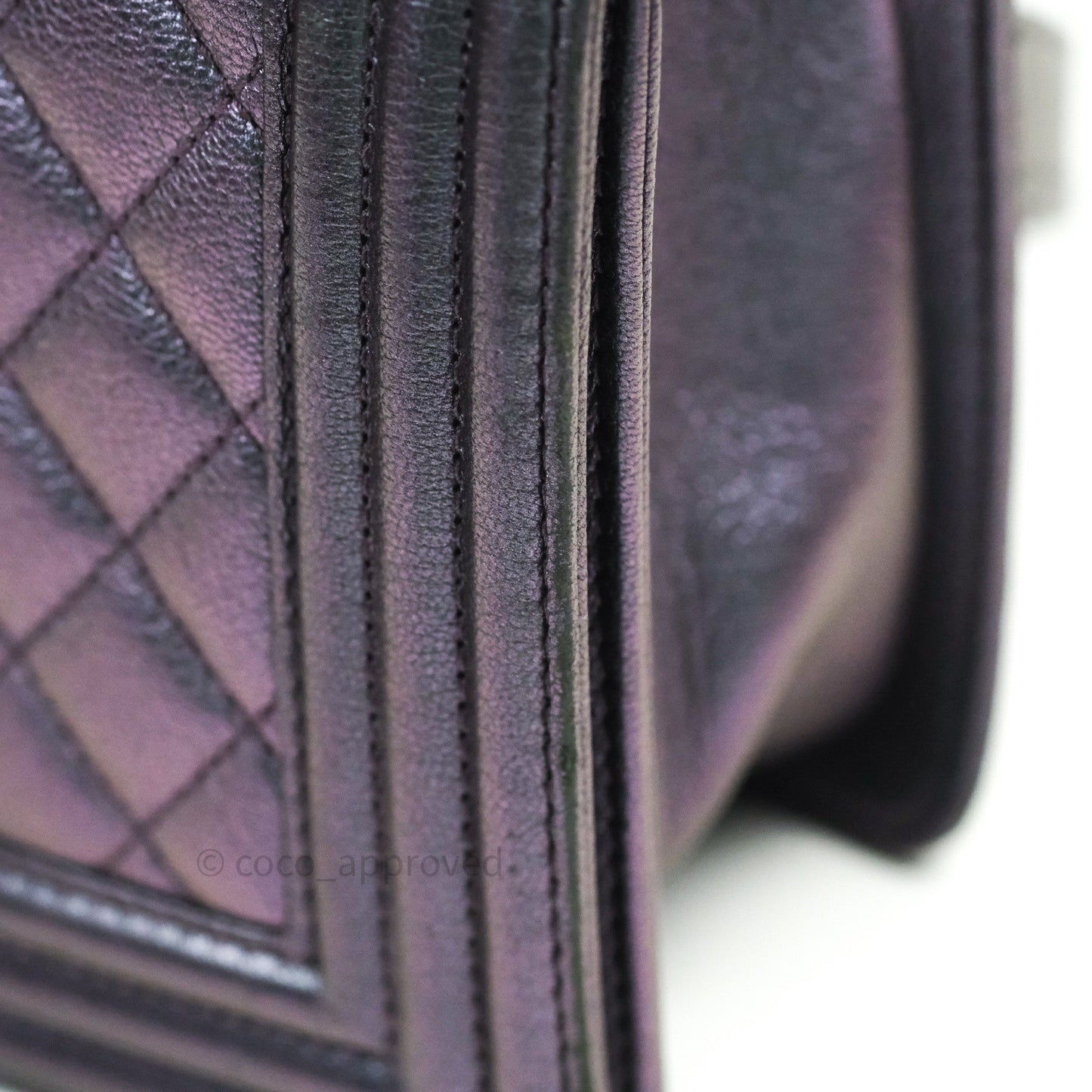 Chanel Purple Mermaid Iridescent Medium Calfskin Boy Bag