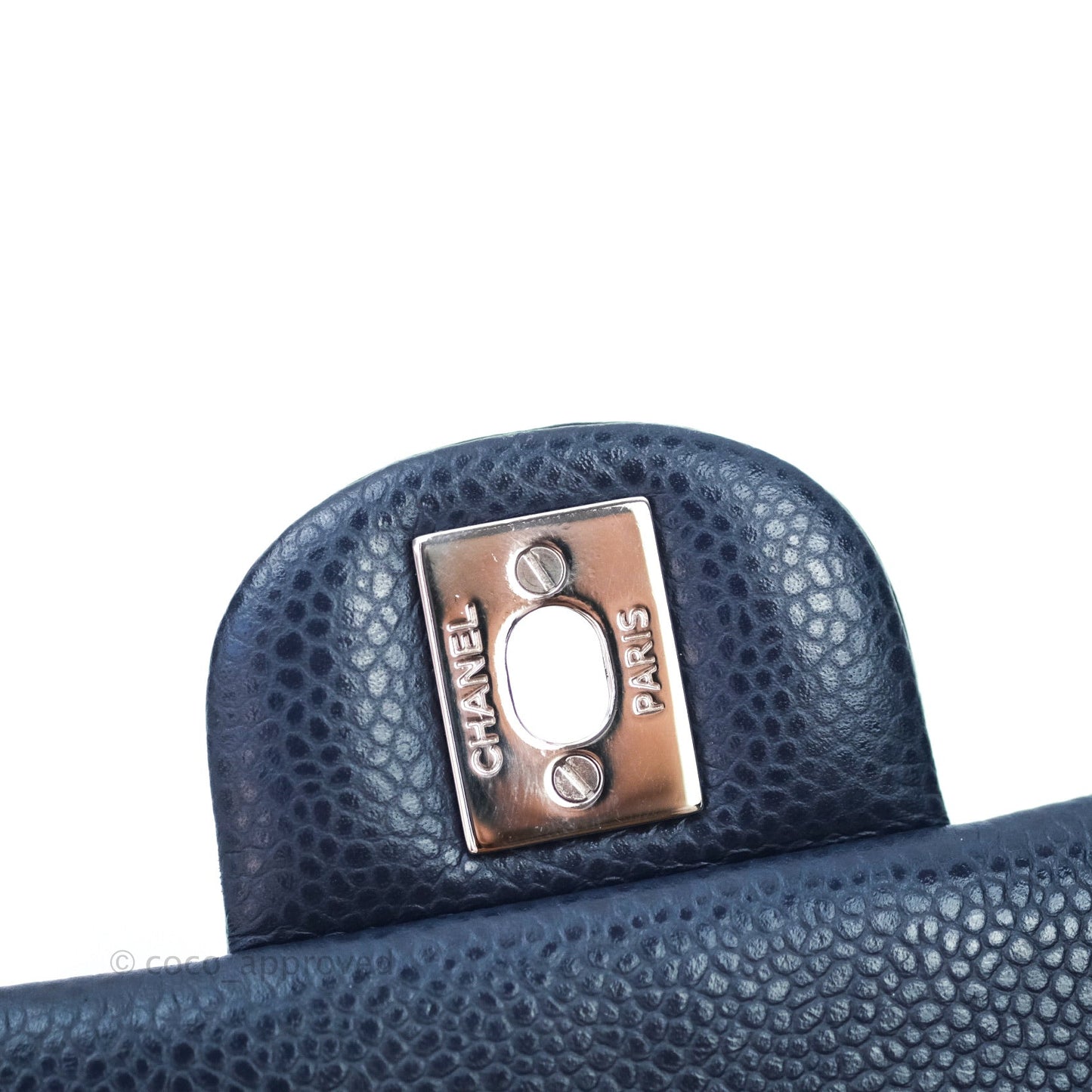 Chanel Quilted Mini Rectangular Navy Caviar Silver Hardware