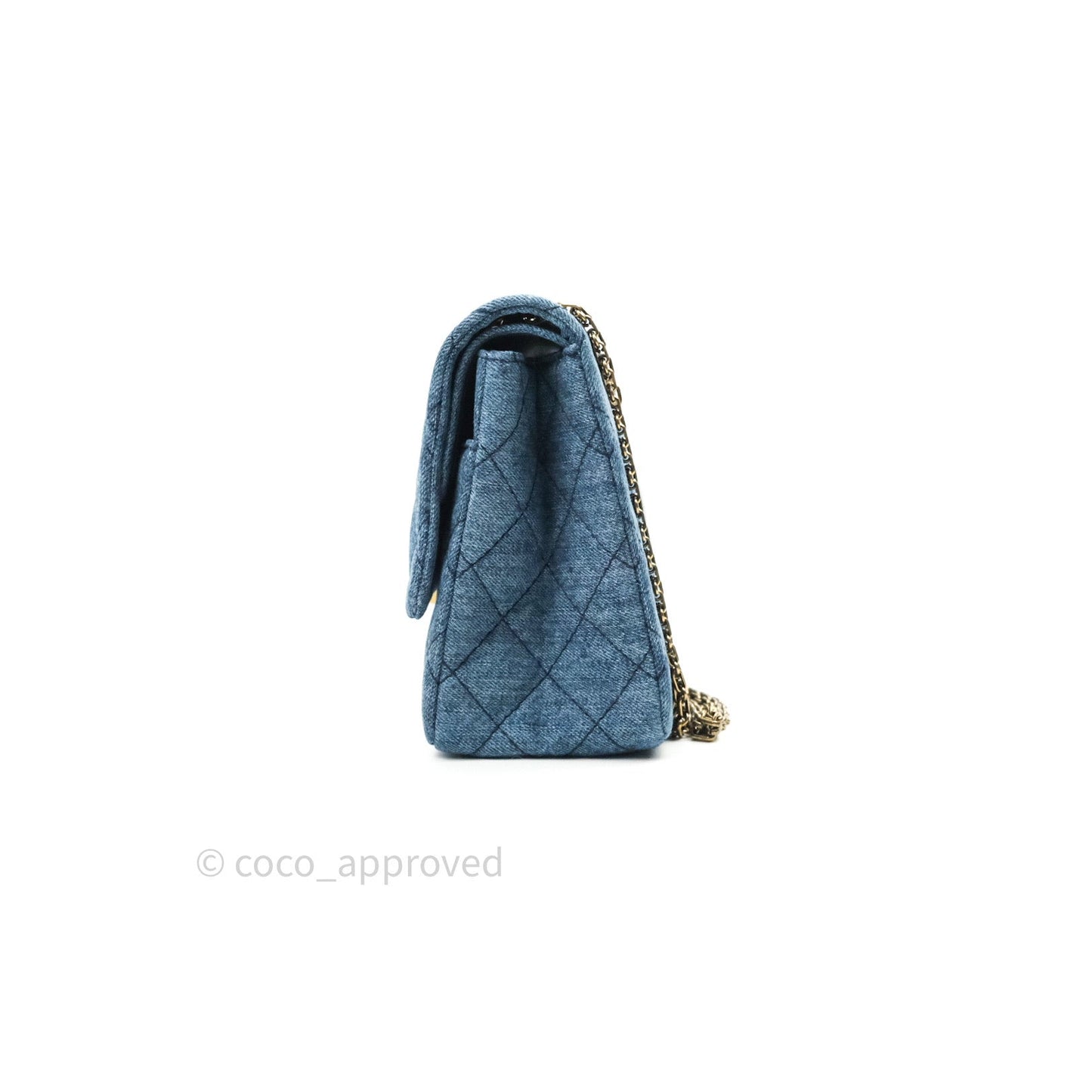 Chanel Reissue Quilted Denim Dark Blue Gold Hardware 226